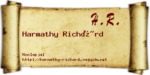 Harmathy Richárd névjegykártya